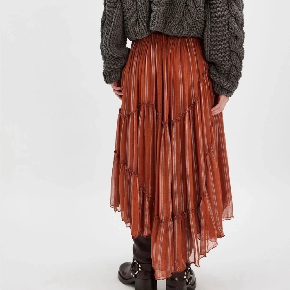NWOT Free People FP One Ember Printed Midi Skirt Size XS